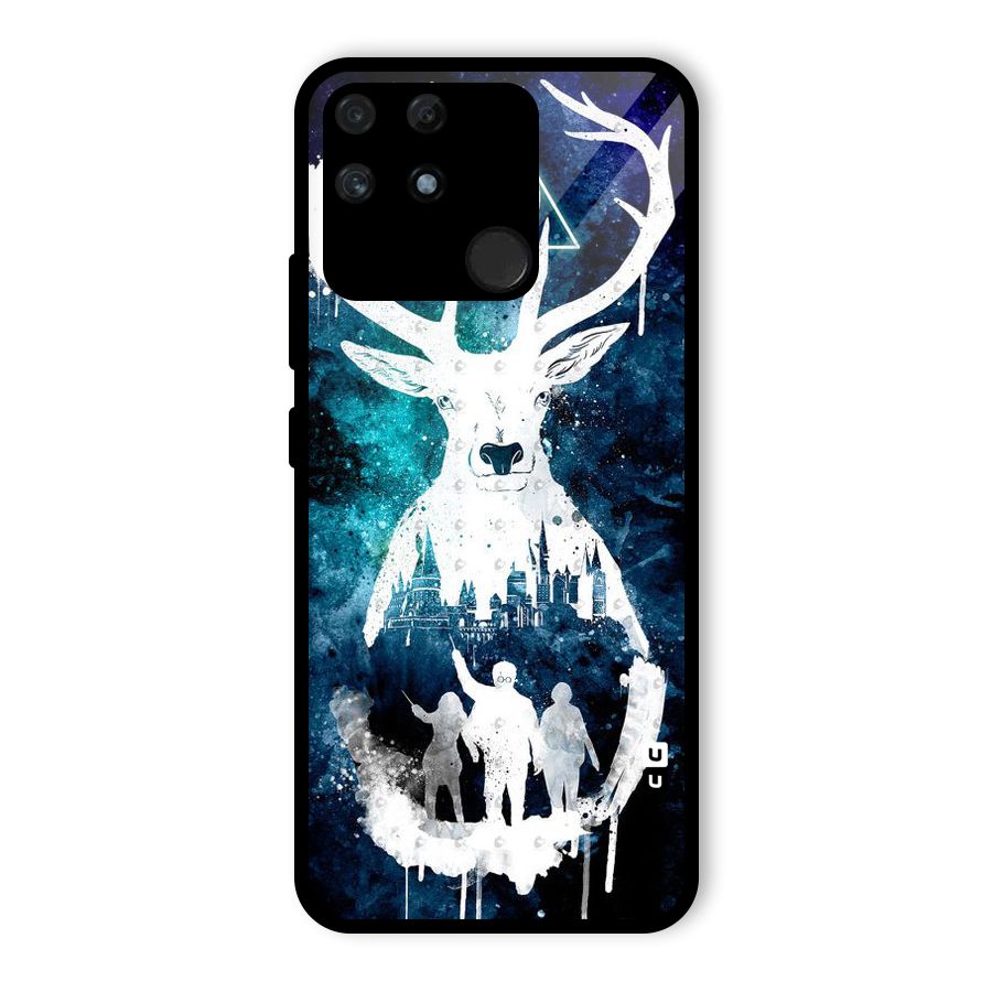 White Deer Glass Back Case for Realme Narzo 50A