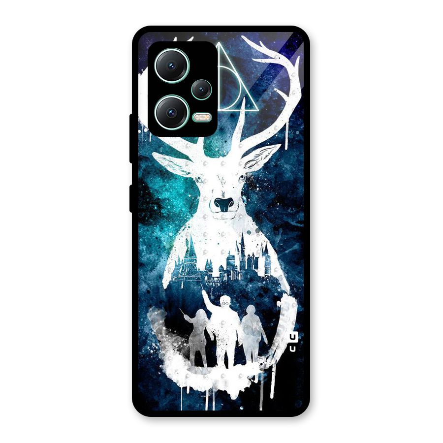 White Deer Glass Back Case for Redmi Note 12 5G