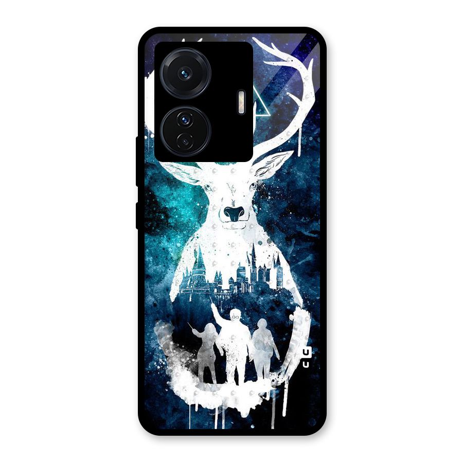 White Deer Glass Back Case for Vivo T1 Pro