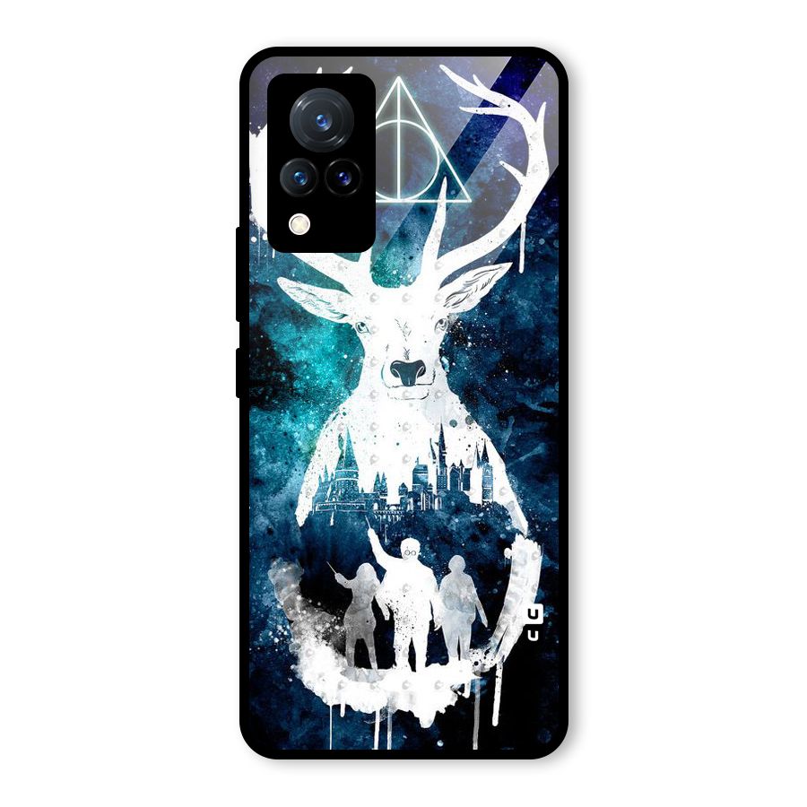 White Deer Glass Back Case for Vivo V21 5G