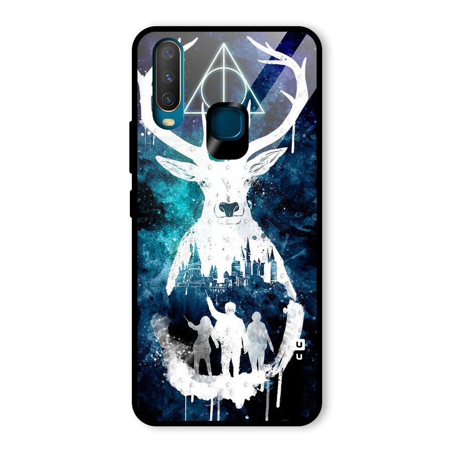 White Deer Glass Back Case for Vivo Y12