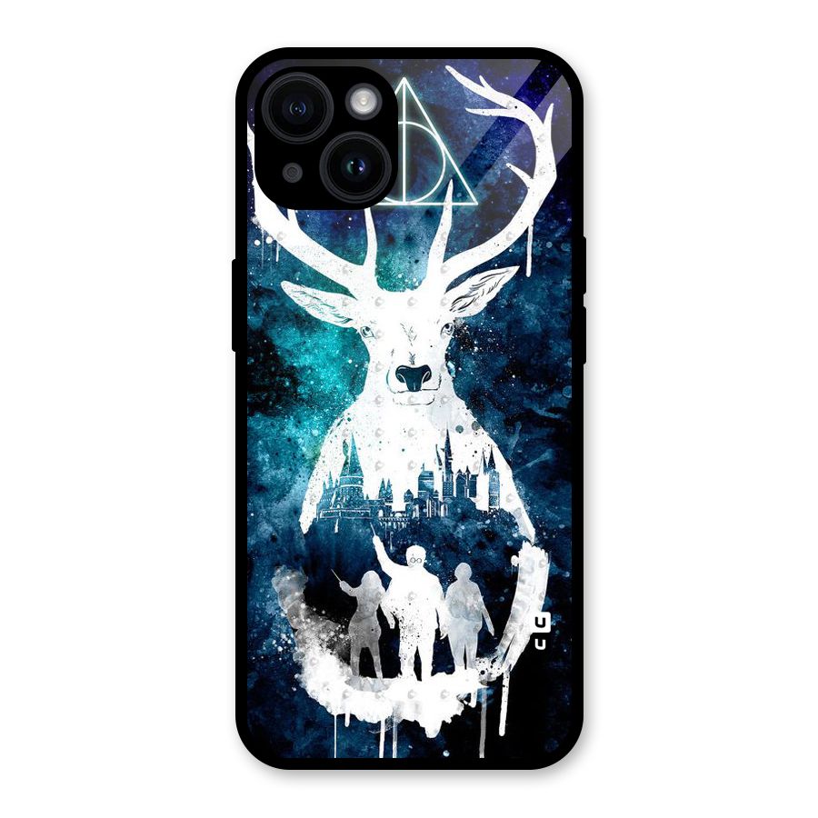 White Deer Glass Back Case for iPhone 14
