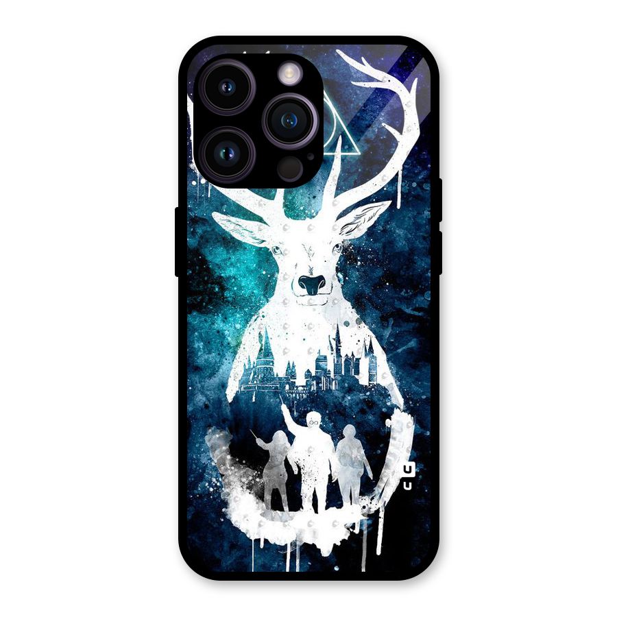 White Deer Glass Back Case for iPhone 14 Pro Max