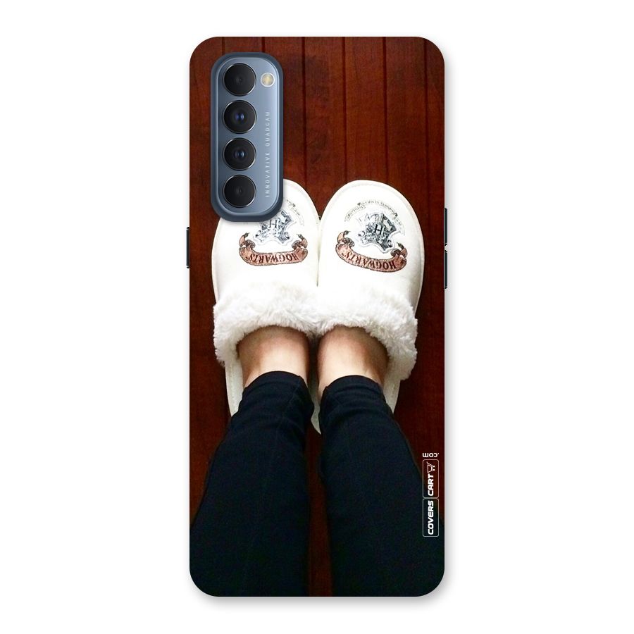 White Feets Back Case for Reno4 Pro