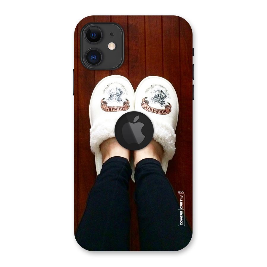 White Feets Back Case for iPhone 11 Logo Cut