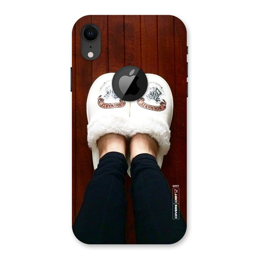 White Feets Back Case for iPhone XR Logo Cut