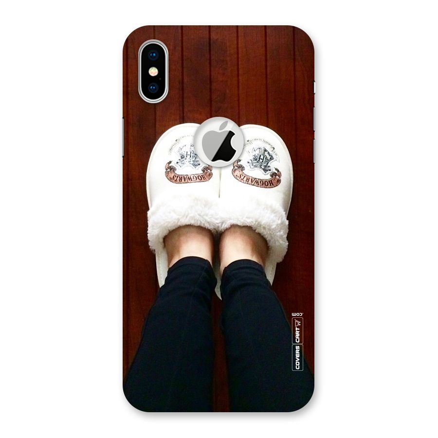 White Feets Back Case for iPhone X Logo Cut