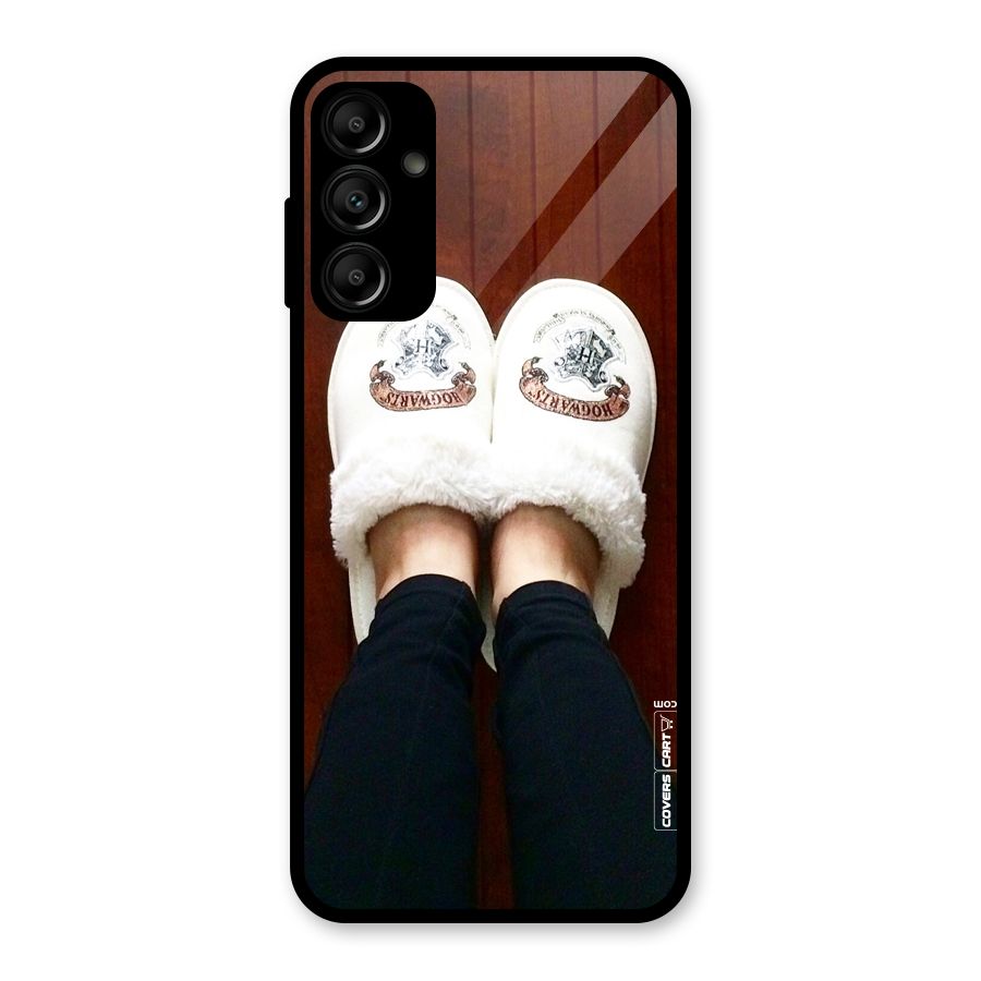 White Feets Glass Back Case for Galaxy A14 5G