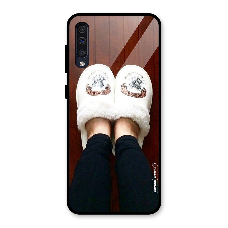 White Feets Glass Back Case for Galaxy A50