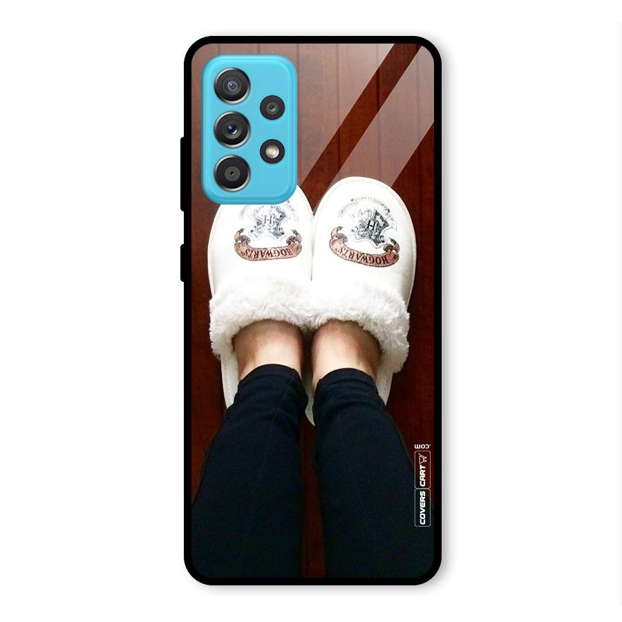 White Feets Glass Back Case for Galaxy A52