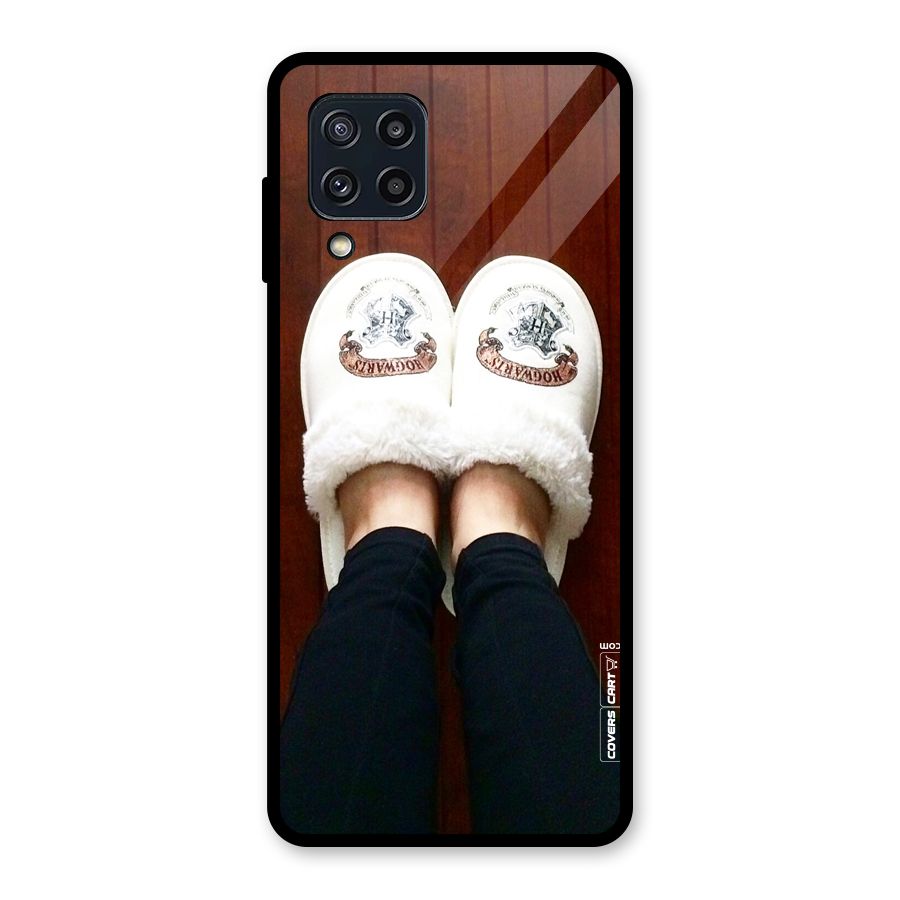 White Feets Glass Back Case for Galaxy M32