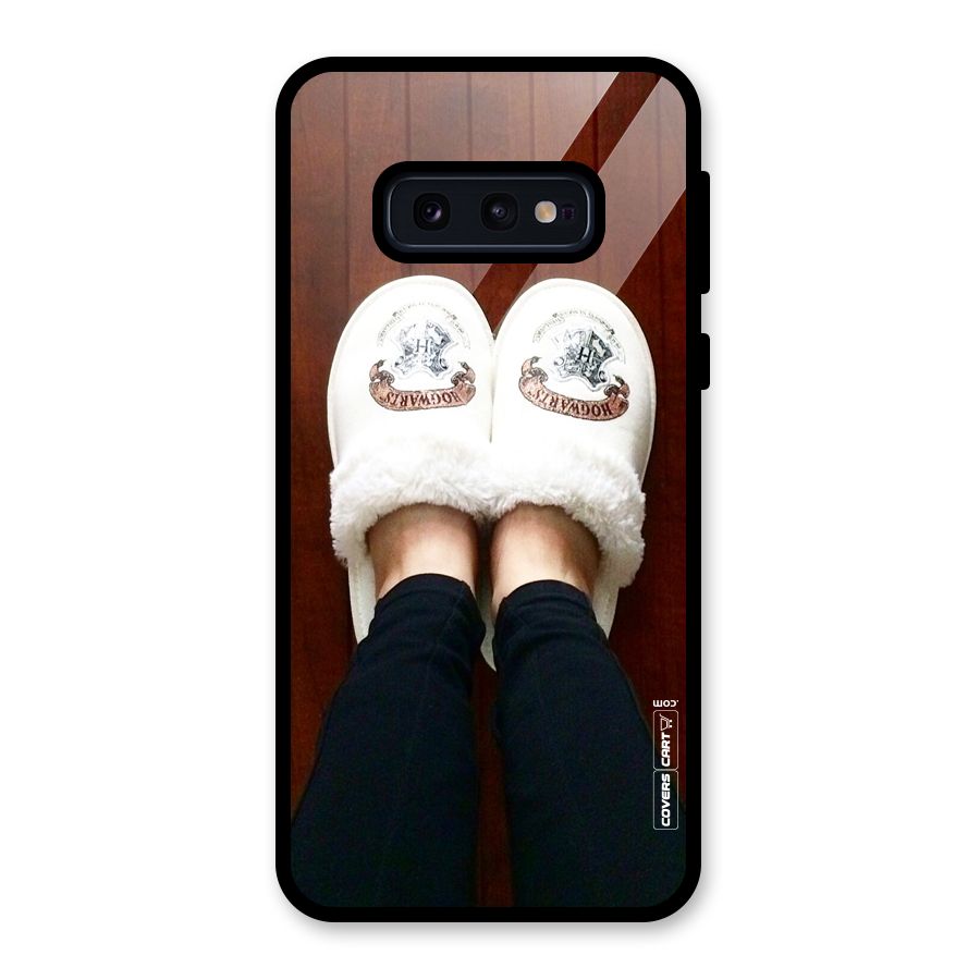 White Feets Glass Back Case for Galaxy S10e