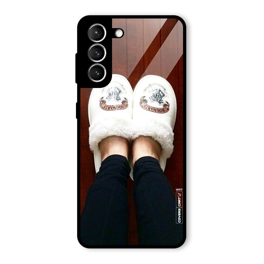 White Feets Glass Back Case for Galaxy S21 5G