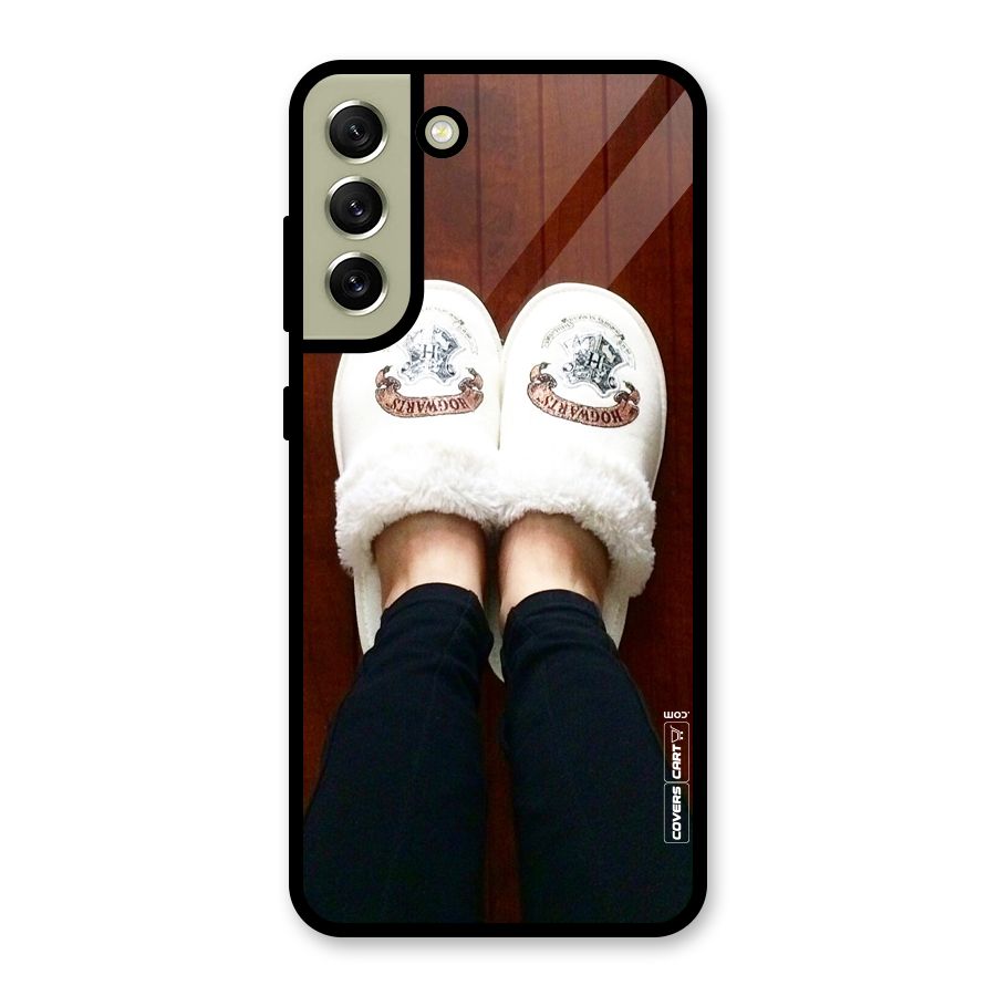 White Feets Glass Back Case for Galaxy S21 FE 5G