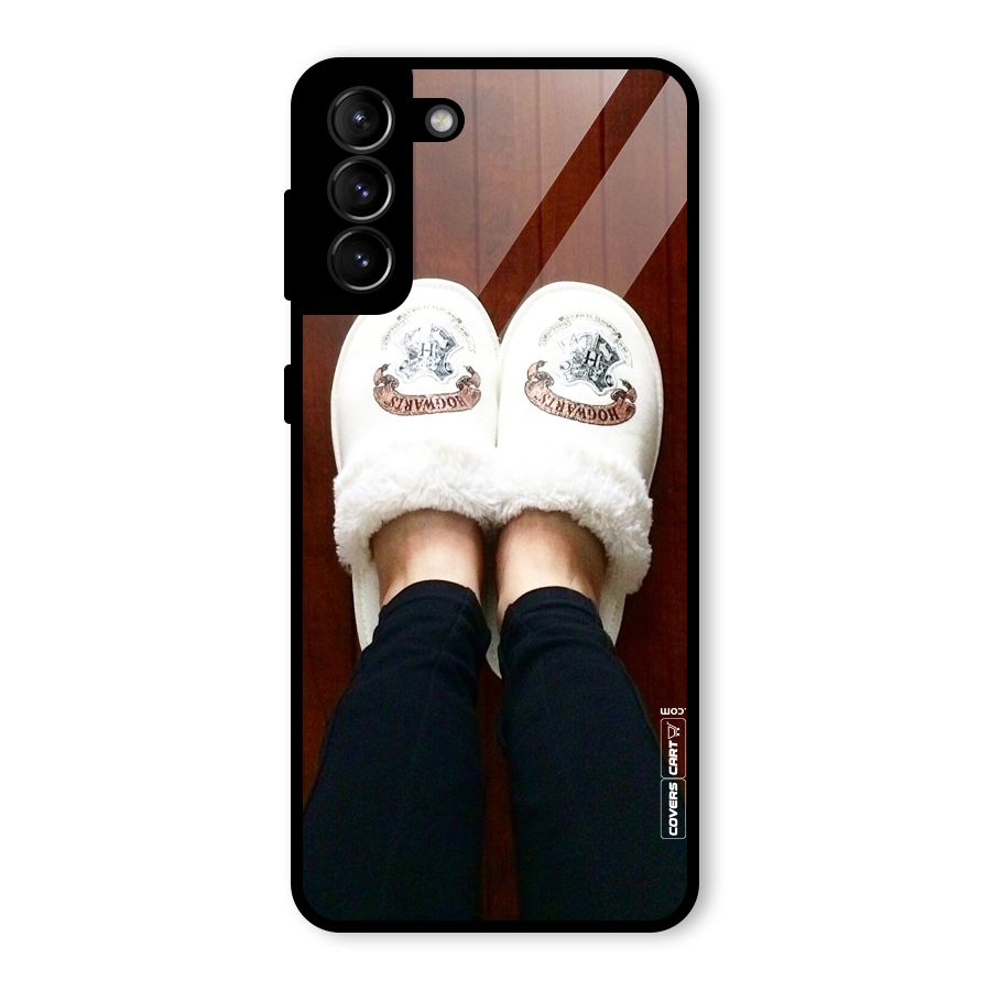 White Feets Glass Back Case for Galaxy S21 Plus
