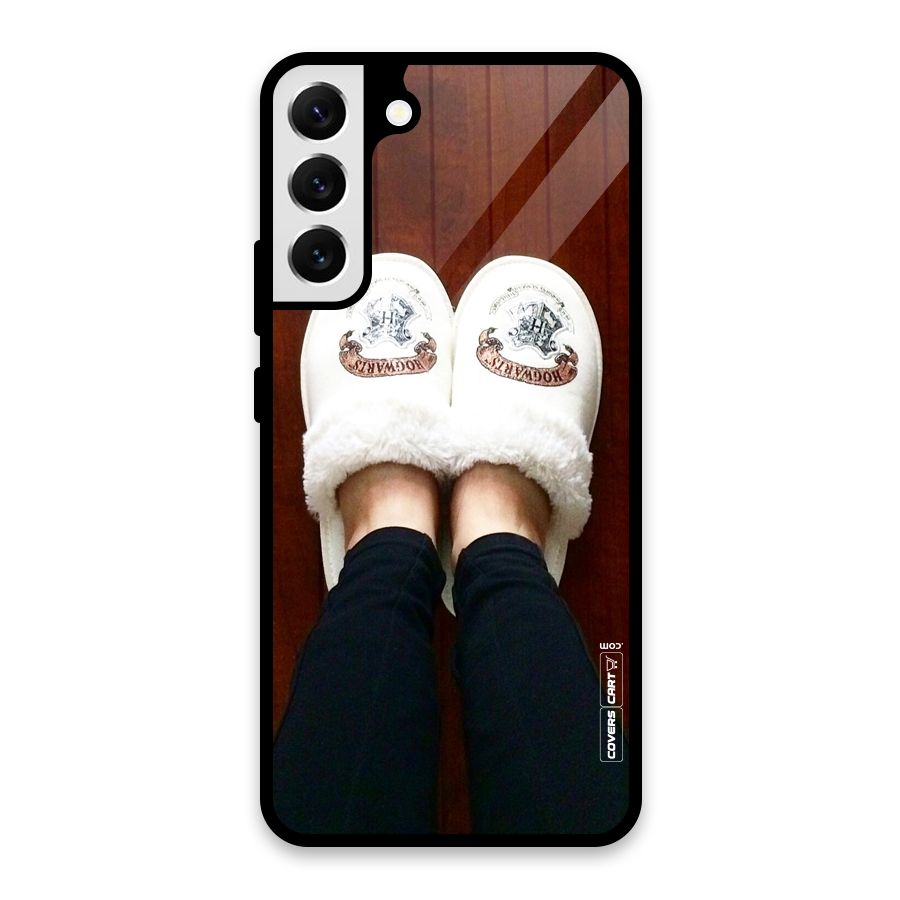 White Feets Glass Back Case for Galaxy S22 Plus 5G