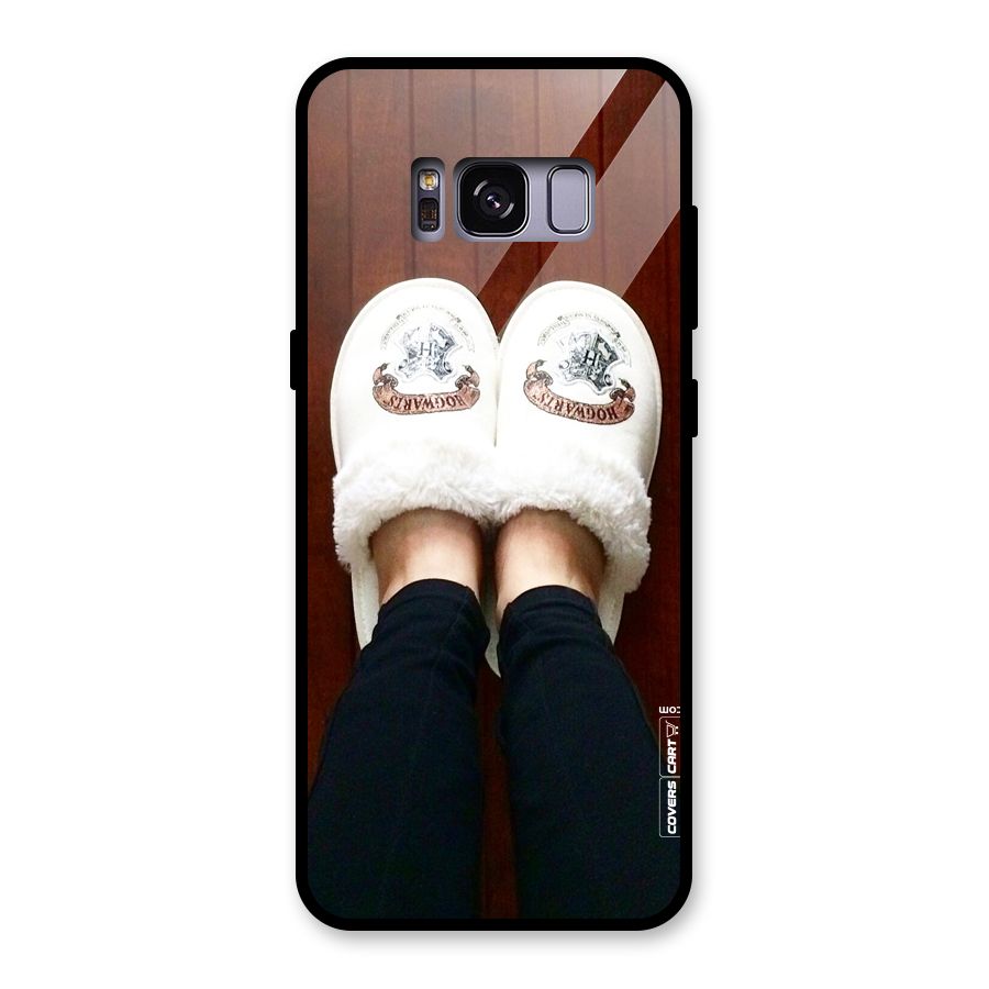 White Feets Glass Back Case for Galaxy S8