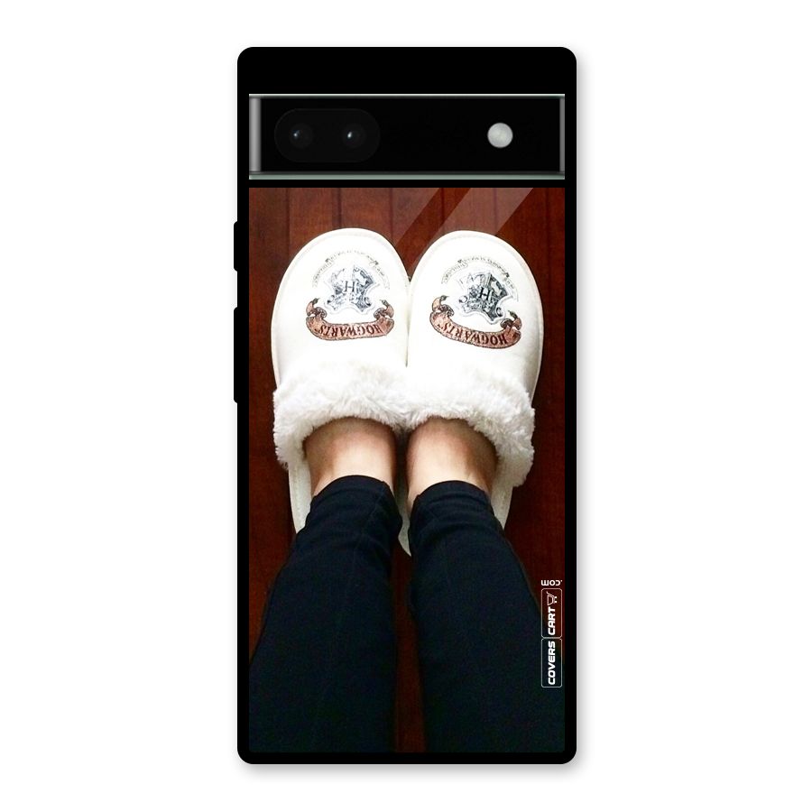 White Feets Glass Back Case for Google Pixel 6a