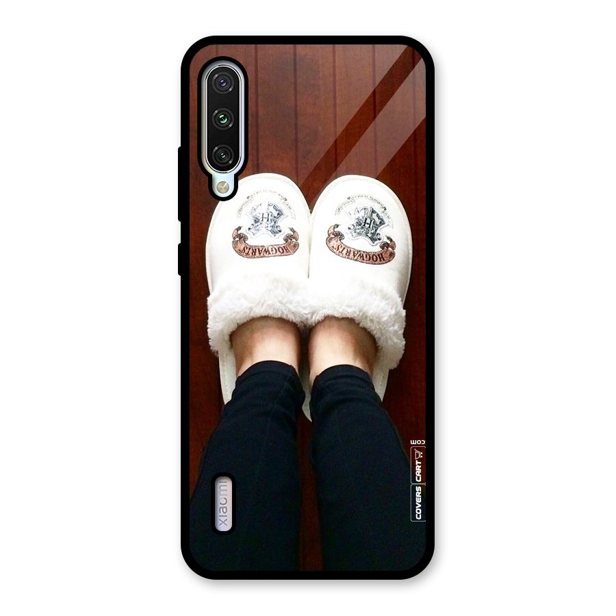 White Feets Glass Back Case for Mi A3