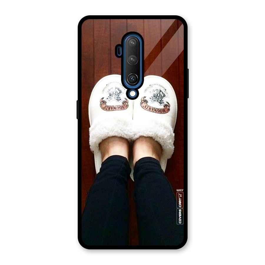 White Feets Glass Back Case for OnePlus 7T Pro