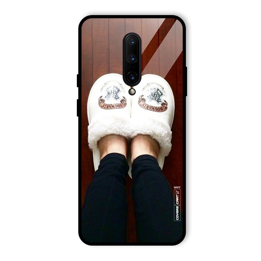 White Feets Glass Back Case for OnePlus 7 Pro