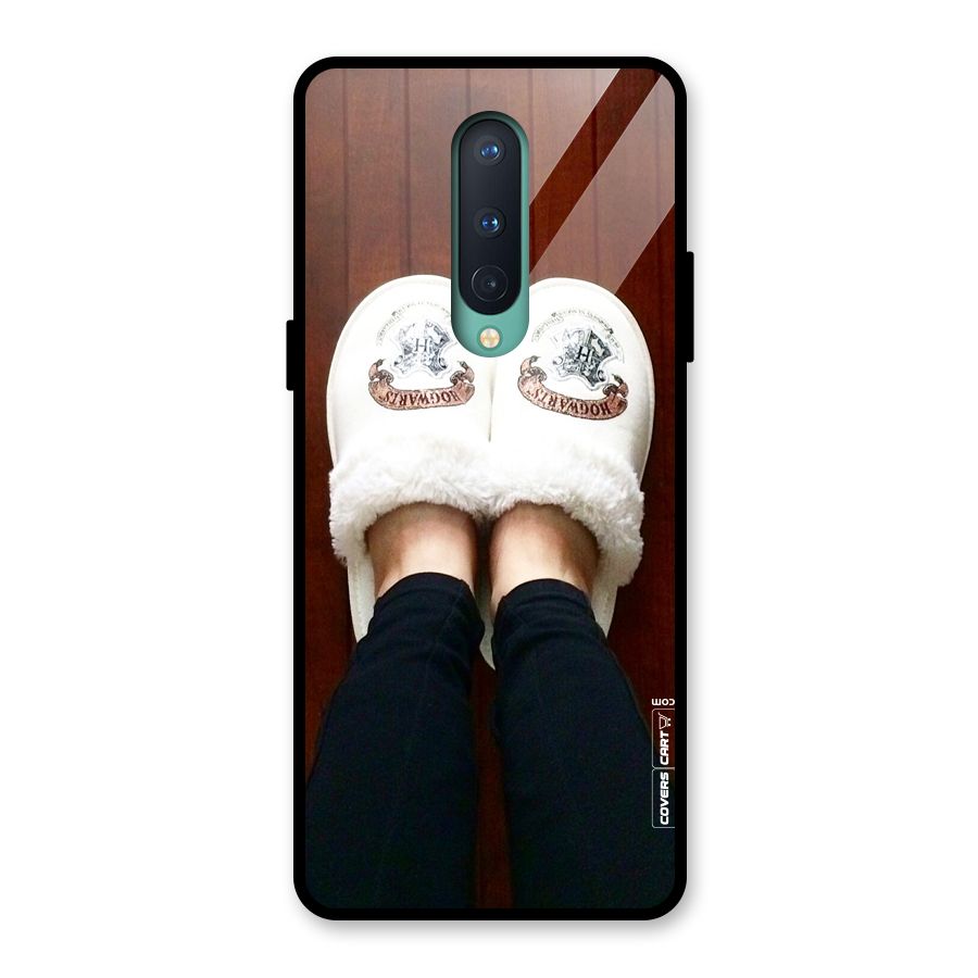 White Feets Glass Back Case for OnePlus 8