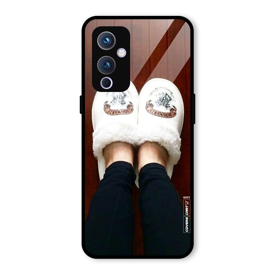 White Feets Glass Back Case for OnePlus 9