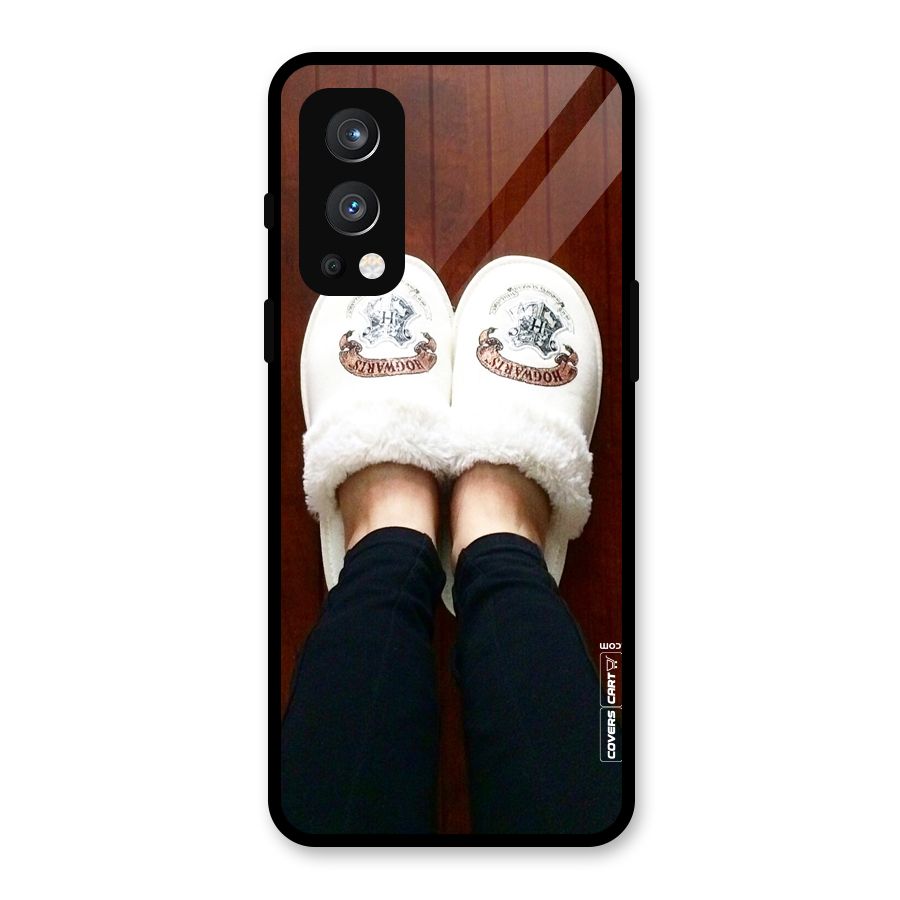 White Feets Glass Back Case for OnePlus Nord 2 5G