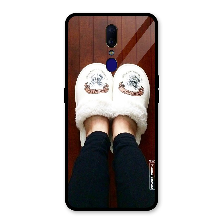 White Feets Glass Back Case for Oppo F11