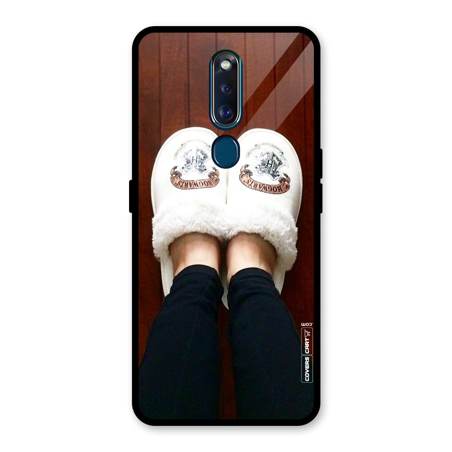 White Feets Glass Back Case for Oppo F11 Pro
