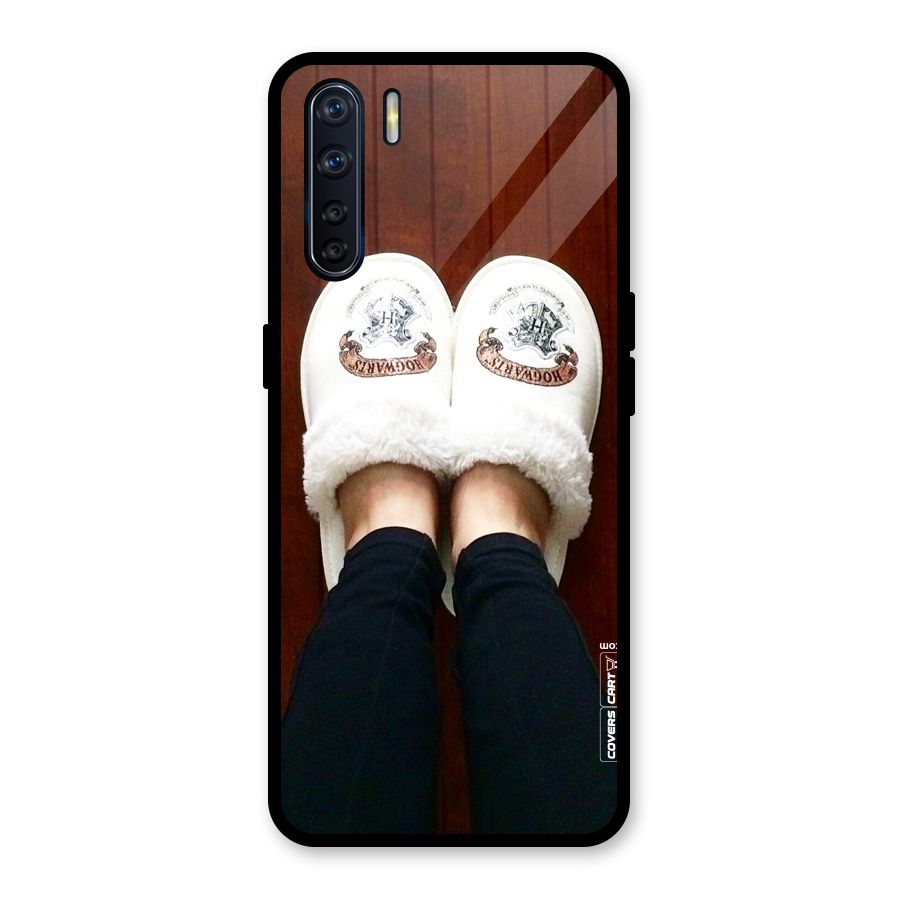 White Feets Glass Back Case for Oppo F15