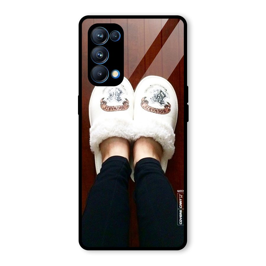 White Feets Glass Back Case for Oppo Reno5 Pro 5G