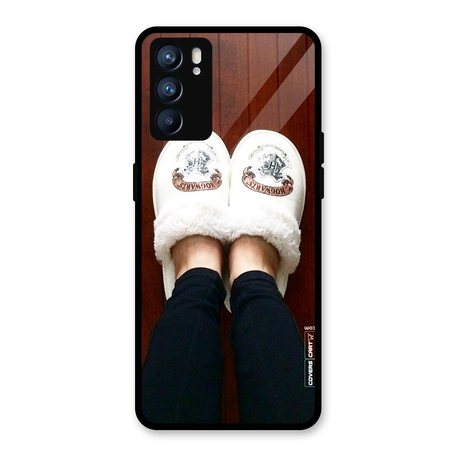White Feets Glass Back Case for Oppo Reno6 5G
