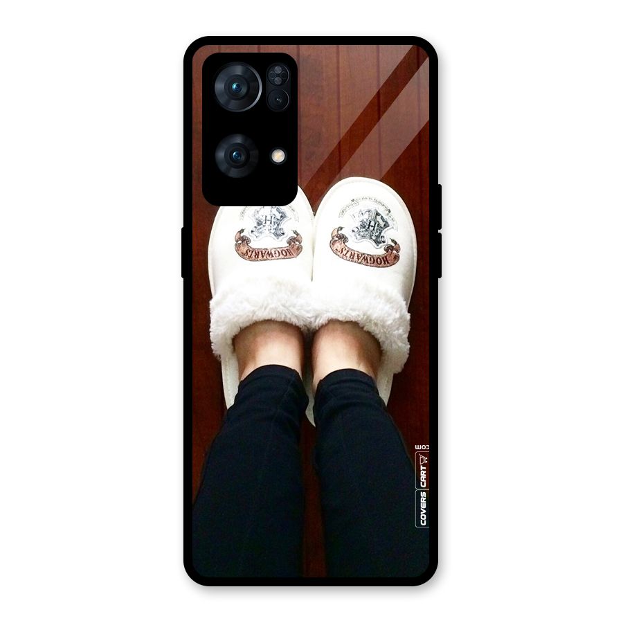 White Feets Glass Back Case for Oppo Reno7 Pro 5G