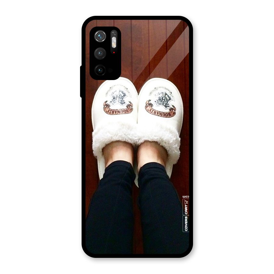 White Feets Glass Back Case for Poco M3 Pro 5G