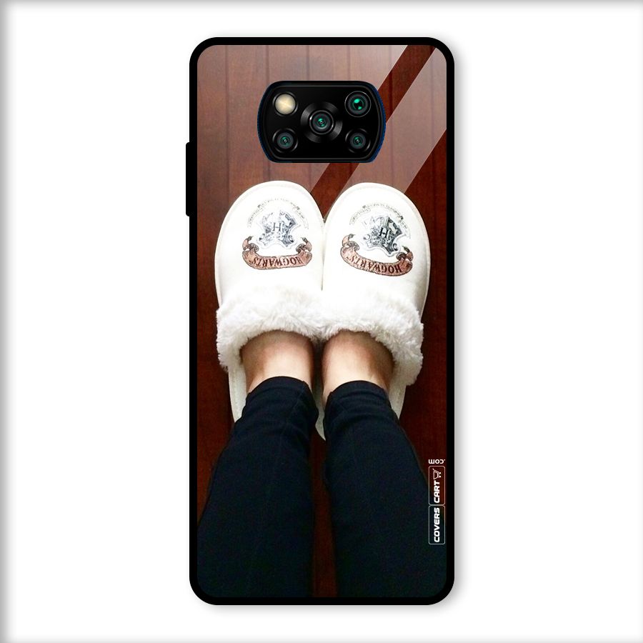 White Feets Glass Back Case for Poco X3