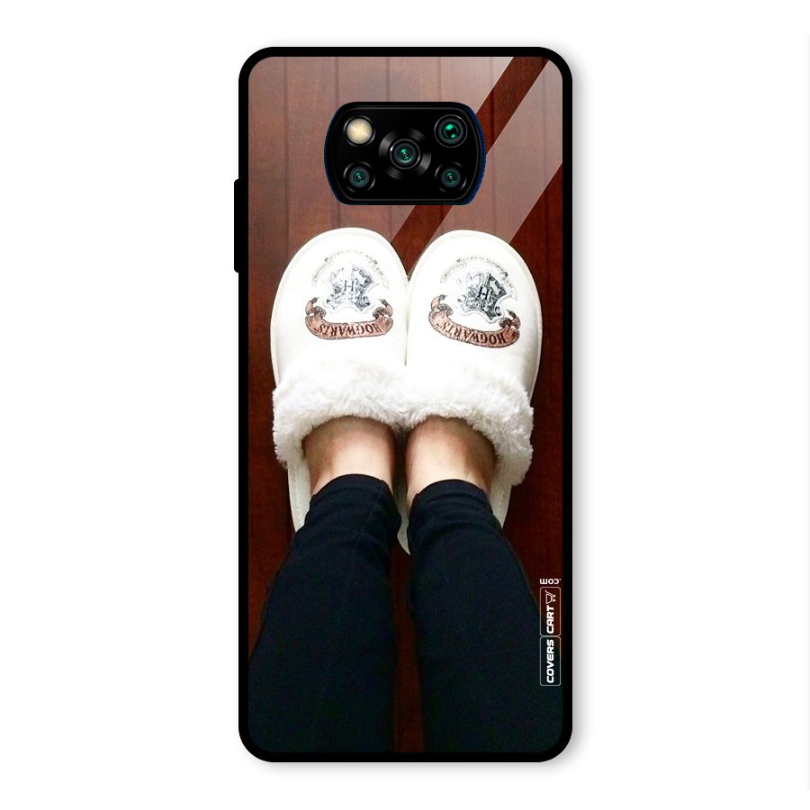 White Feets Glass Back Case for Poco X3 Pro
