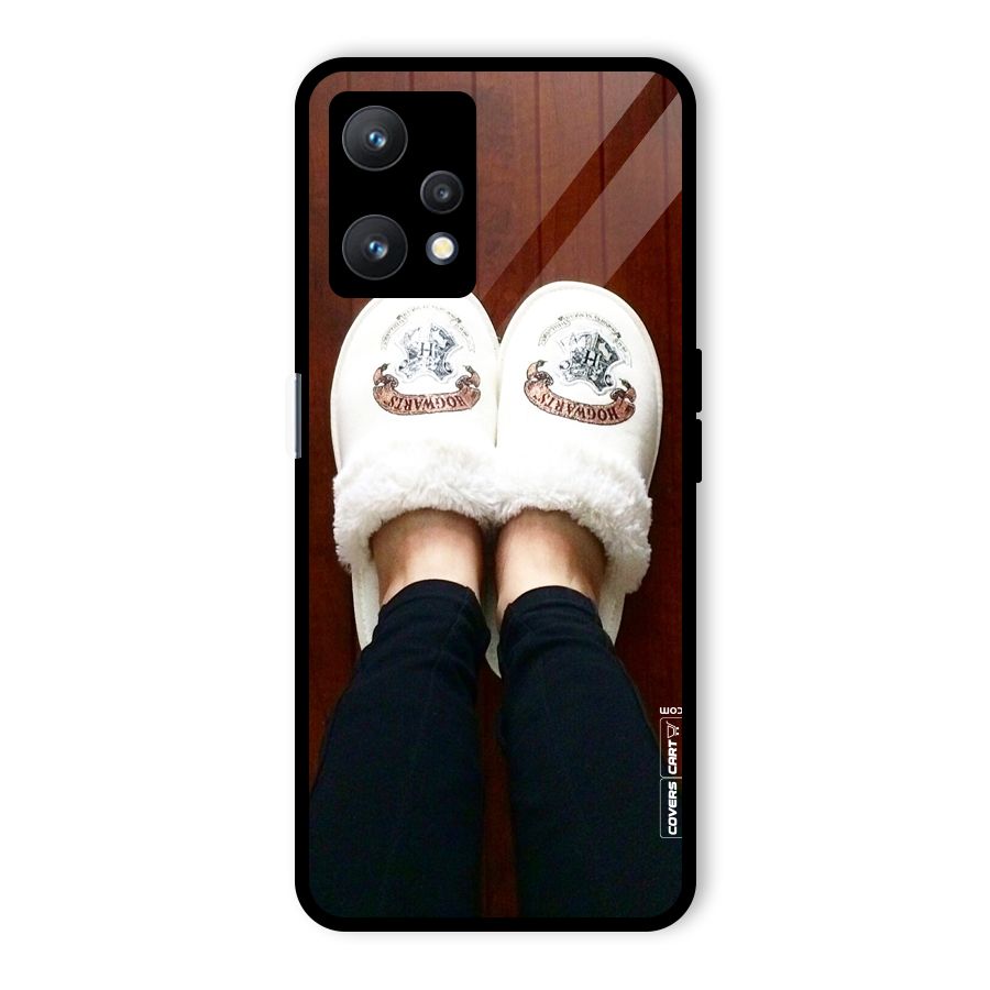 White Feets Glass Back Case for Realme 9 Pro 5G