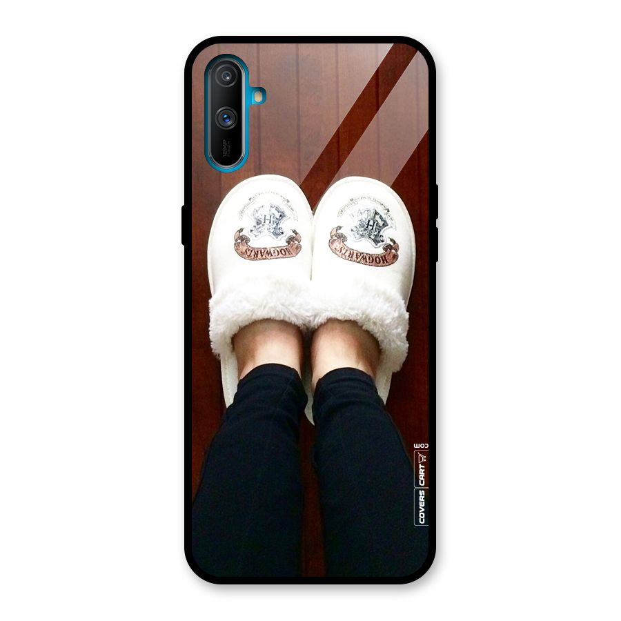 White Feets Glass Back Case for Realme C3