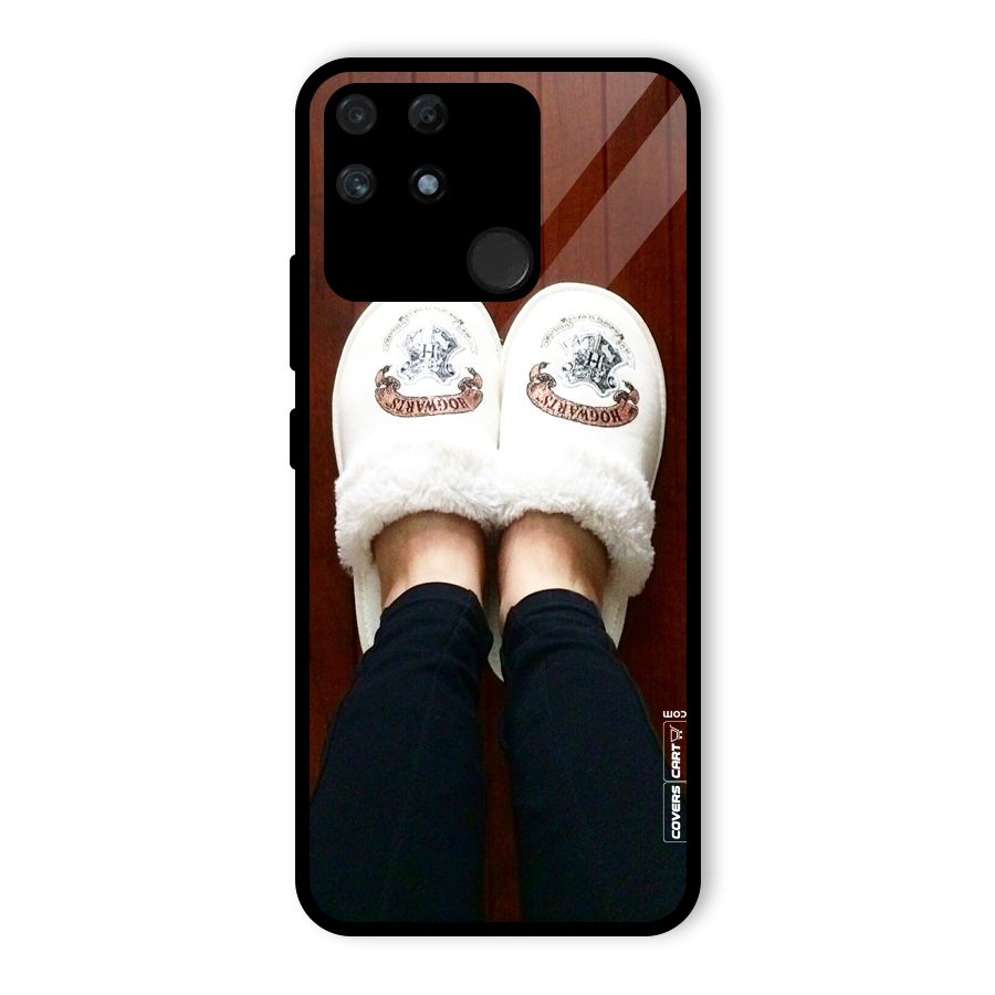 White Feets Glass Back Case for Realme Narzo 50A