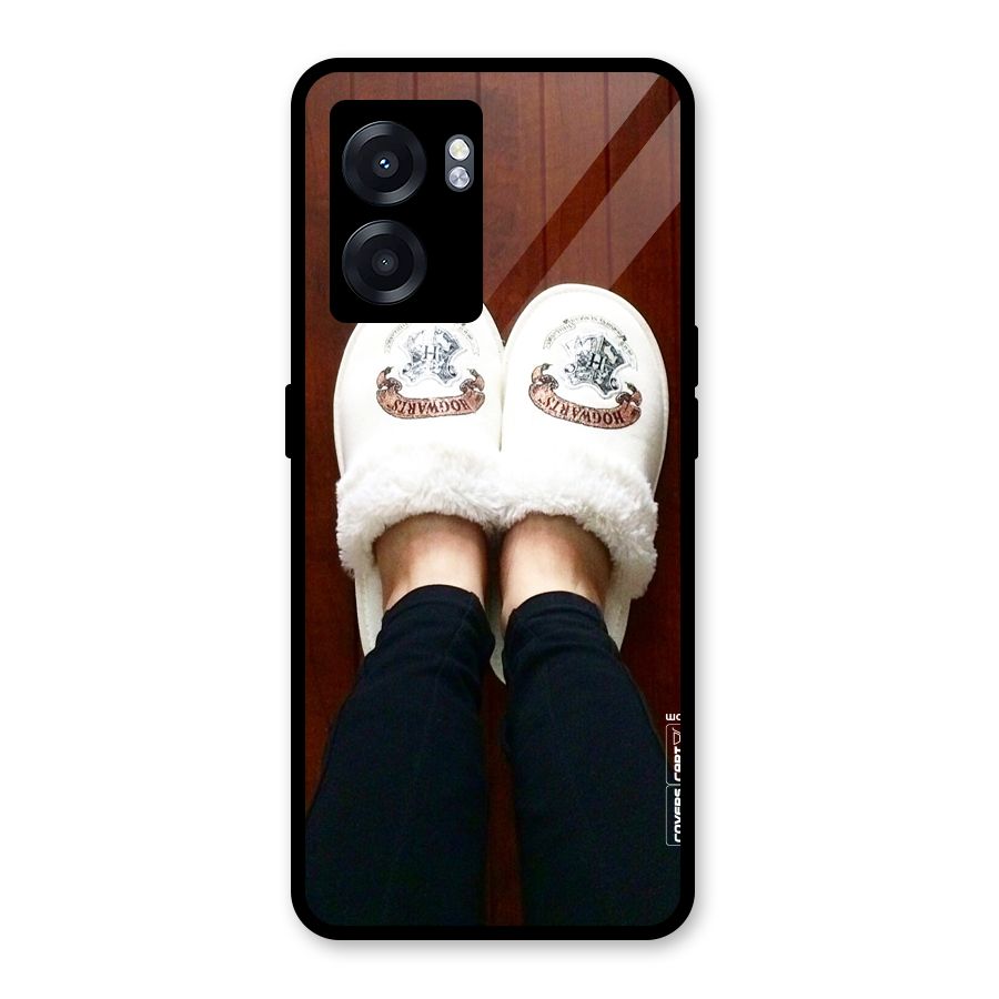 White Feets Glass Back Case for Realme Narzo 50 5G