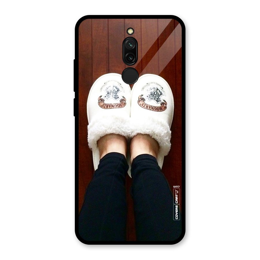 White Feets Glass Back Case for Redmi 8