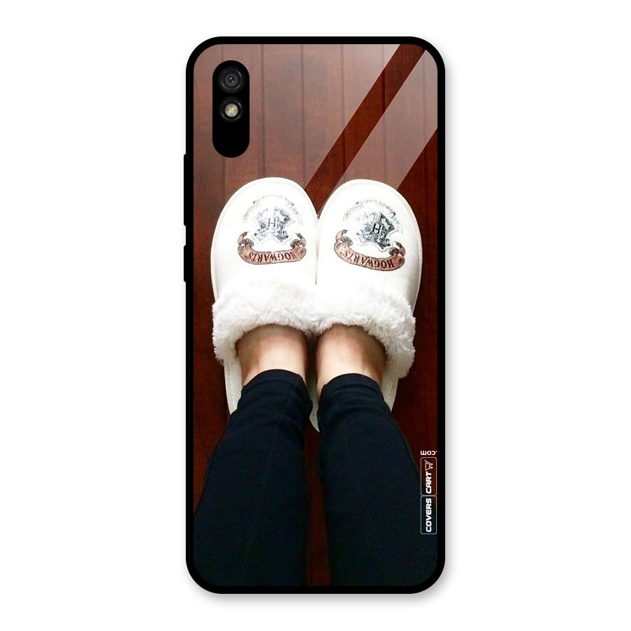 White Feets Glass Back Case for Redmi 9A