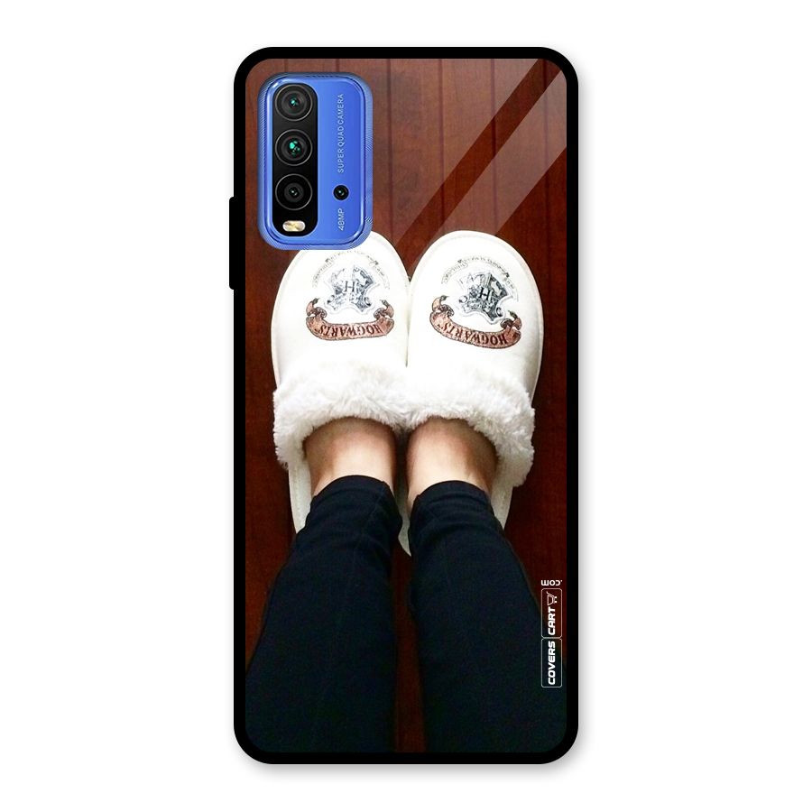 White Feets Glass Back Case for Redmi 9 Power