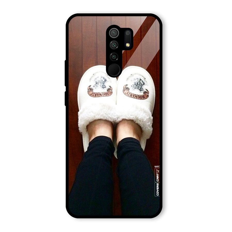 White Feets Glass Back Case for Redmi 9 Prime