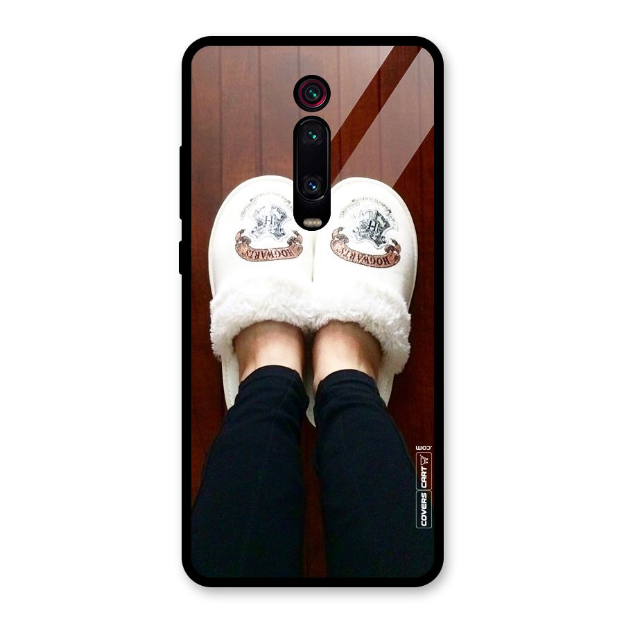 White Feets Glass Back Case for Redmi K20 Pro
