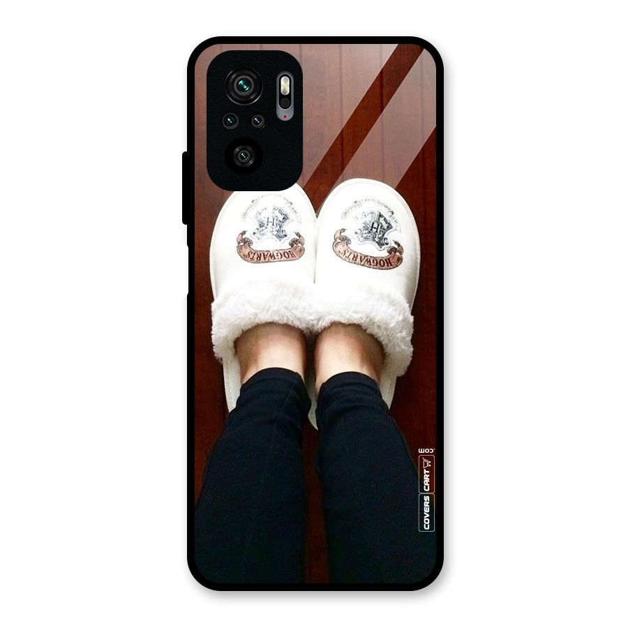 White Feets Glass Back Case for Redmi Note 10S