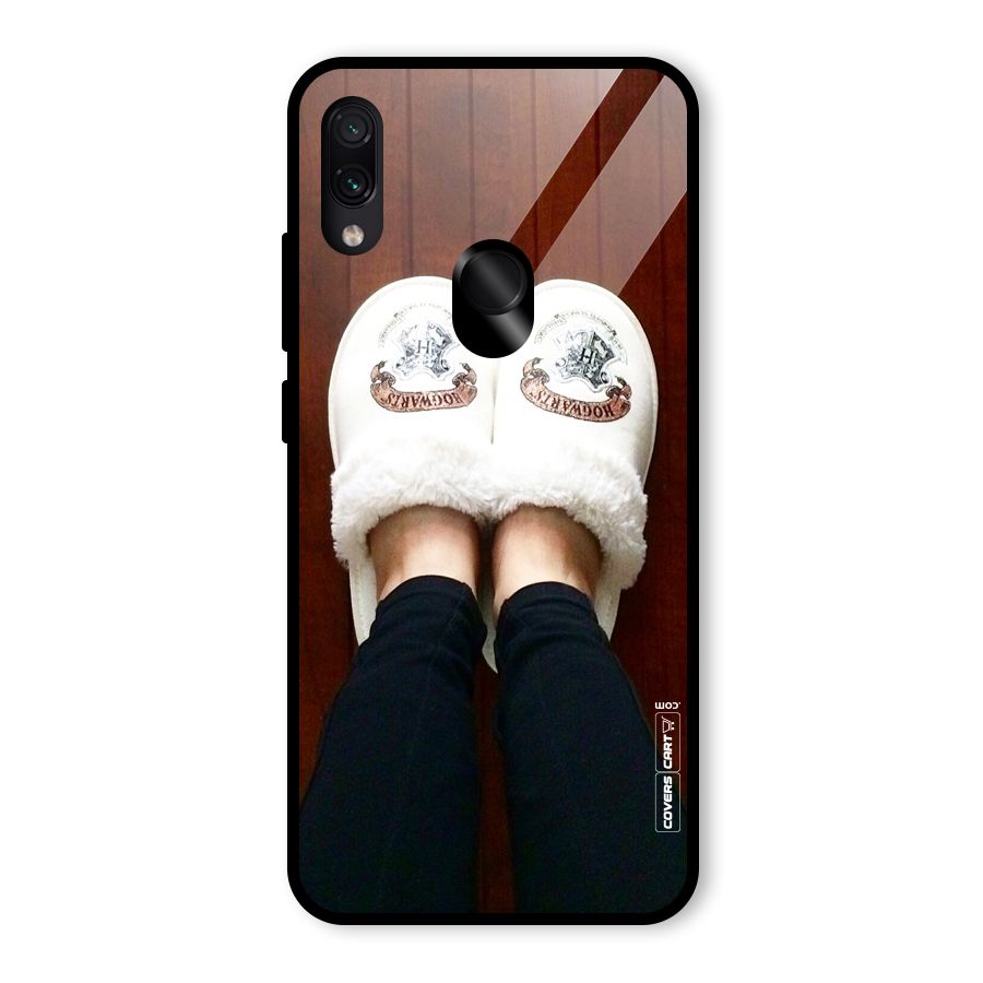 White Feets Glass Back Case for Redmi Note 7 Pro