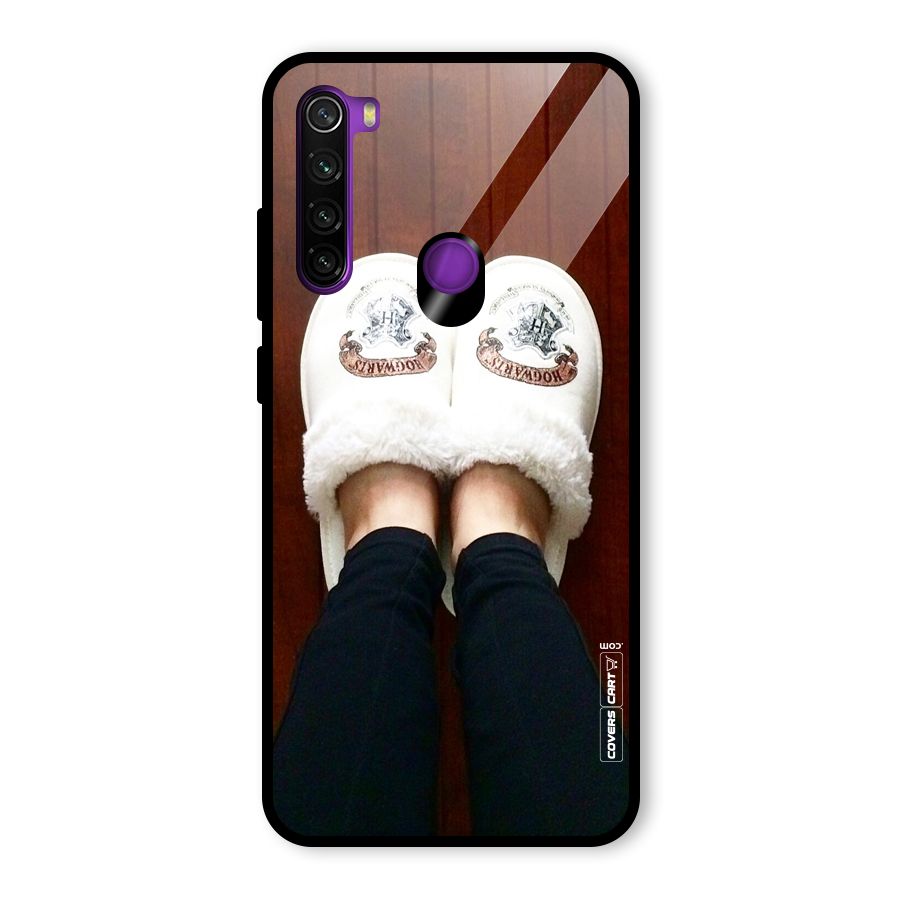 White Feets Glass Back Case for Redmi Note 8