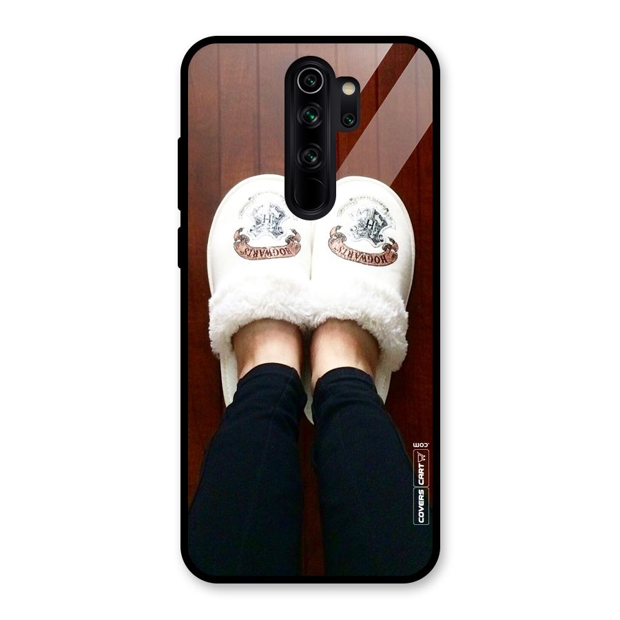 White Feets Glass Back Case for Redmi Note 8 Pro